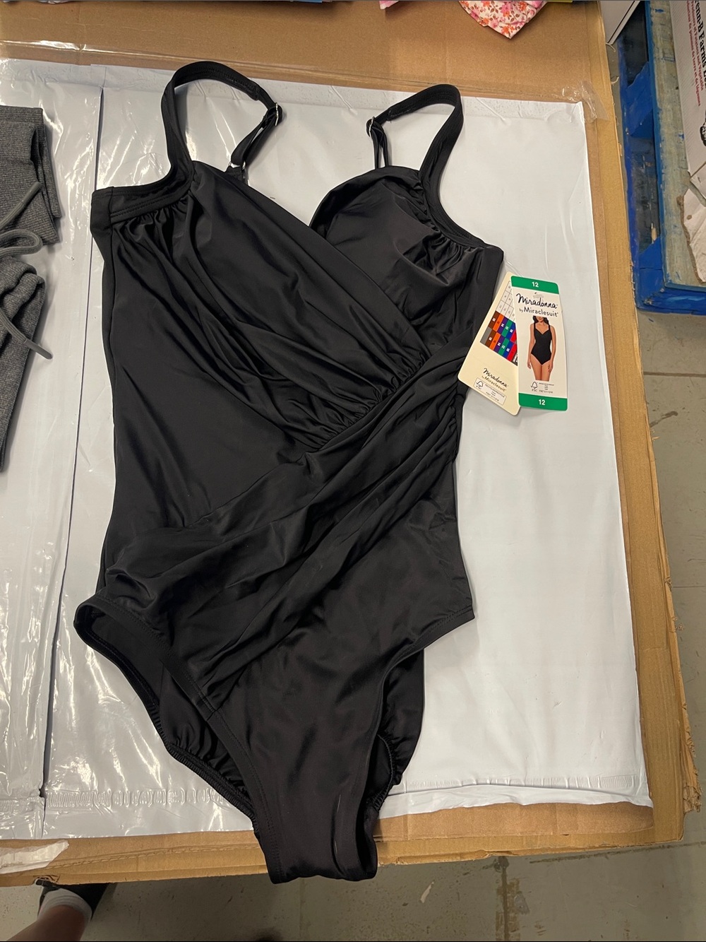 Madeline Black womens One Piece Swimsuit with Ruching
